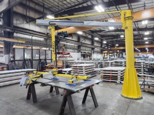 Automated machines in a manufacturing plant.