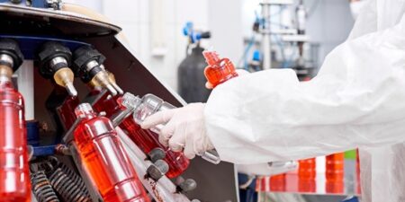 red beverage being manufactured
