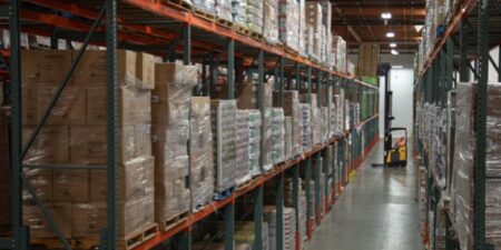warehouse with a narrow aisle