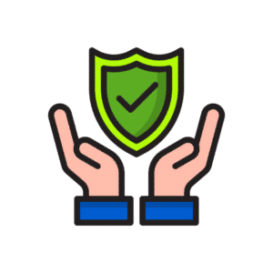 Graphic of a pair of hands raised to hold up a green plaque with a black check in the middle.