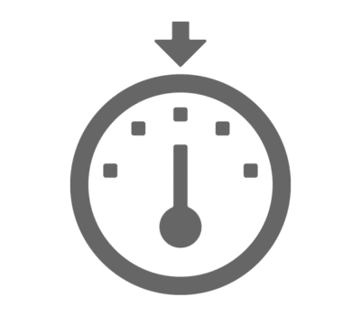 A graphic of a meter with an arrow pointing down at the top.