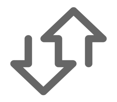 A graphic that has two conjoined opposite pointing arrows.