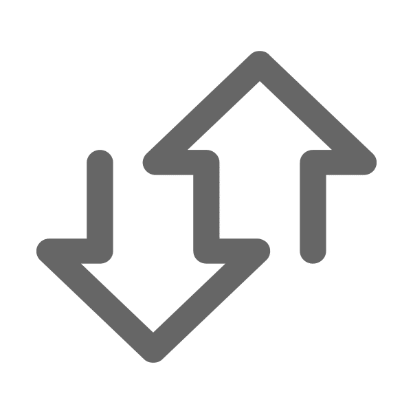 A graphic that has two conjoined opposite pointing arrows.