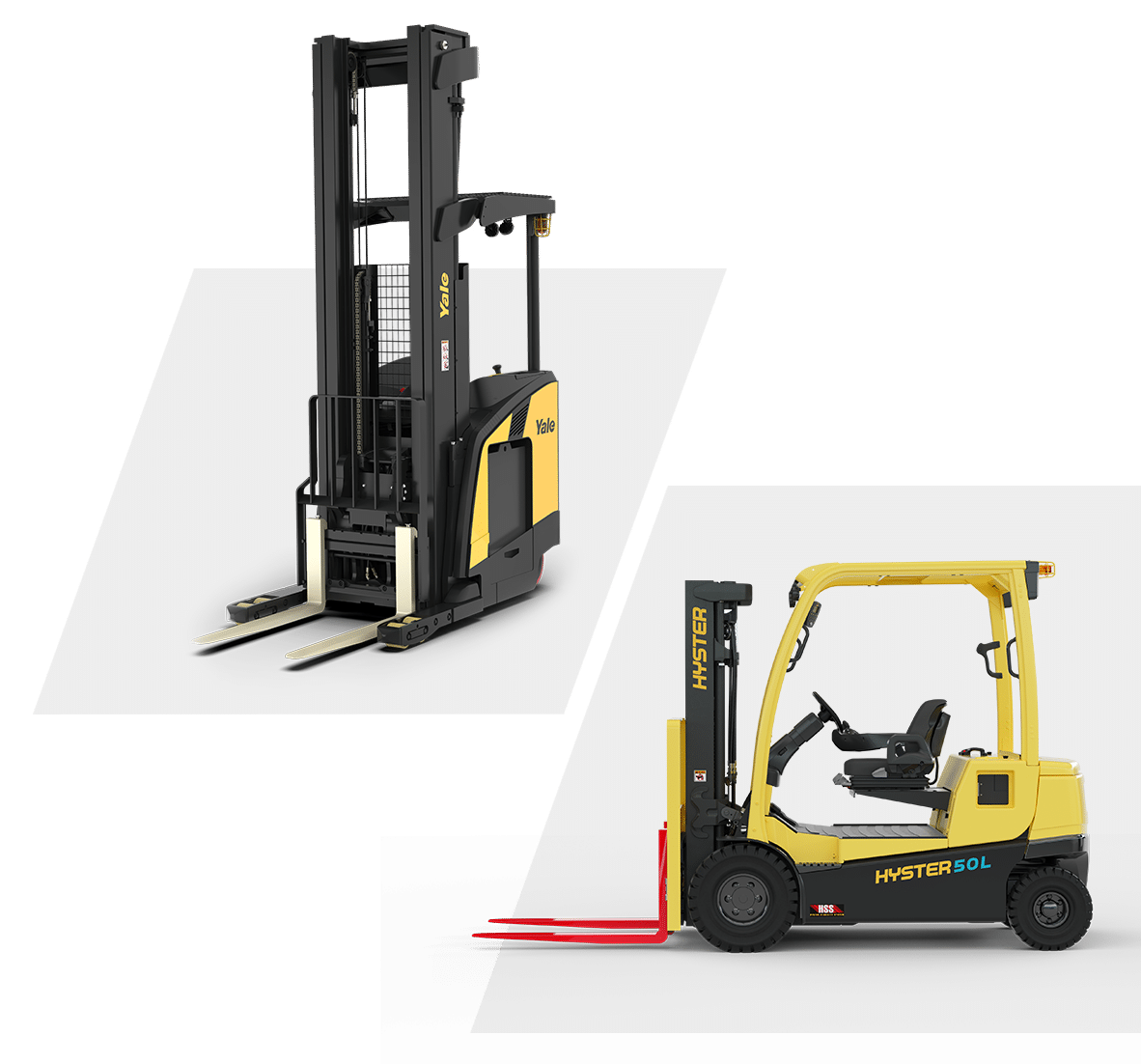 Yale Reach Truck, Hyster Sit Down 50L graphic
