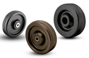Three phenolic caster tires in different styles.
