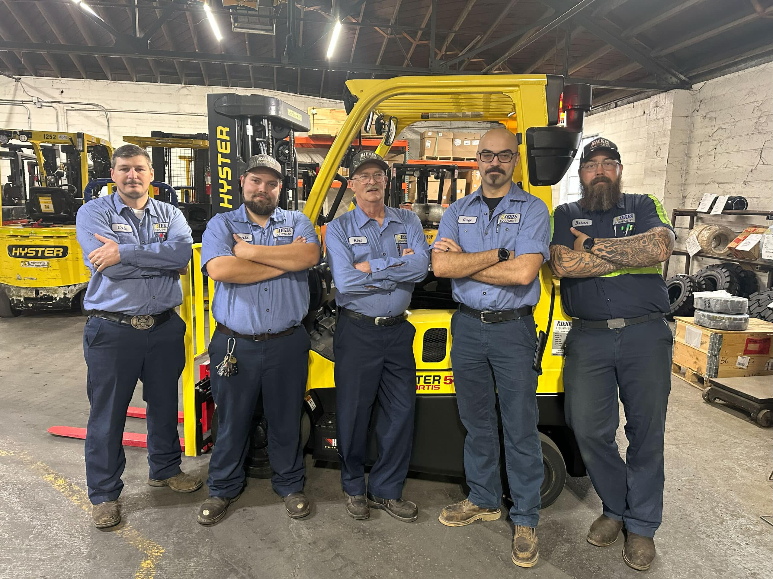 Five technicians stand ready to help customers with their planned maintenance needs